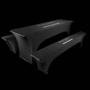 Schwarze Husse für Bierzeltgarnitur